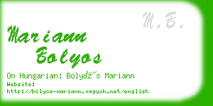 mariann bolyos business card